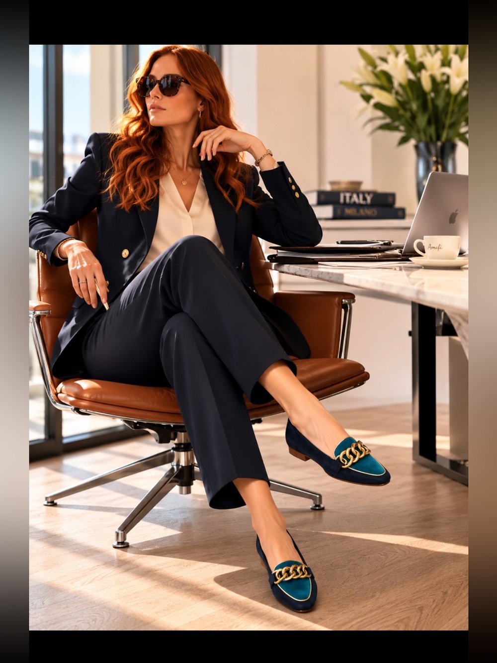$376 AMALFI by RANGONI, the Galatea leather suede loafer!